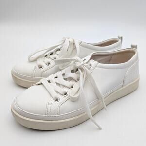 Vionic Winny Women's Lace Up Sneaker Shoes Leather White Size US8 EU38.5